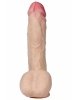 Elastyczne dildo z jądrami cyber skóra z kręgosłupem 24 cm